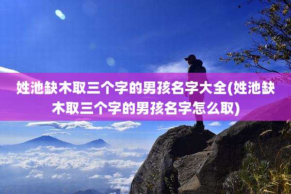 姓池缺木取三个字的男孩名字大全(姓池缺木取三个字的男孩名字怎么取)