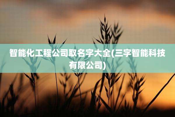 智能化工程公司取名字大全(三字智能科技有限公司)