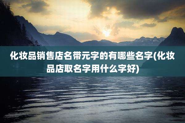 化妆品销售店名带元字的有哪些名字(化妆品店取名字用什么字好)