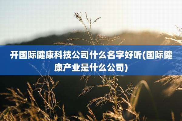 开国际健康科技公司什么名字好听(国际健康产业是什么公司)