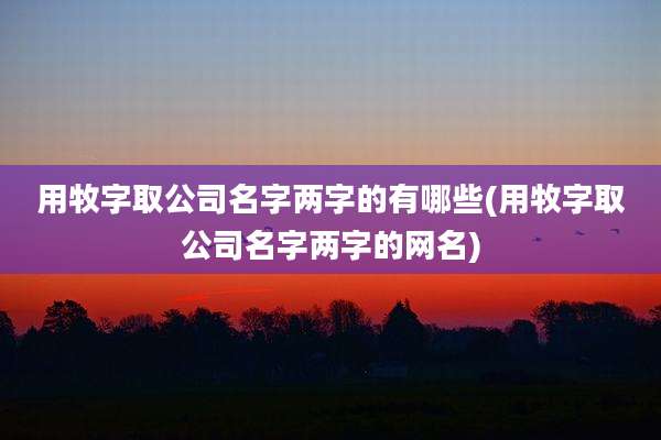 用牧字取公司名字两字的有哪些(用牧字取公司名字两字的网名)