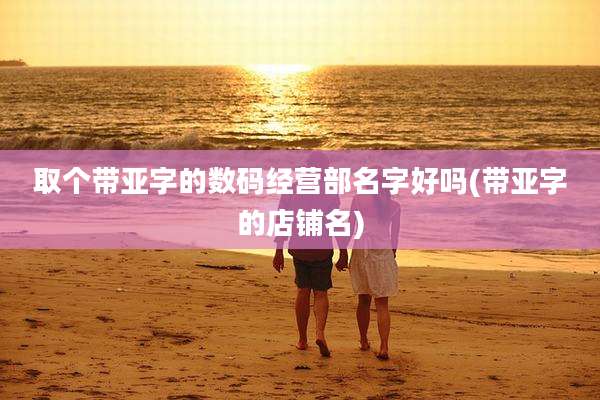 取个带亚字的数码经营部名字好吗(带亚字的店铺名)