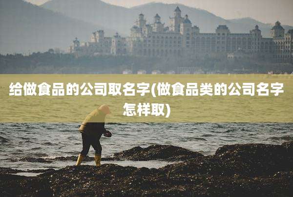 给做食品的公司取名字(做食品类的公司名字怎样取)