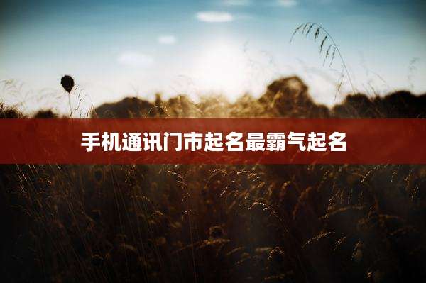 手机通讯门市起名最霸气起名