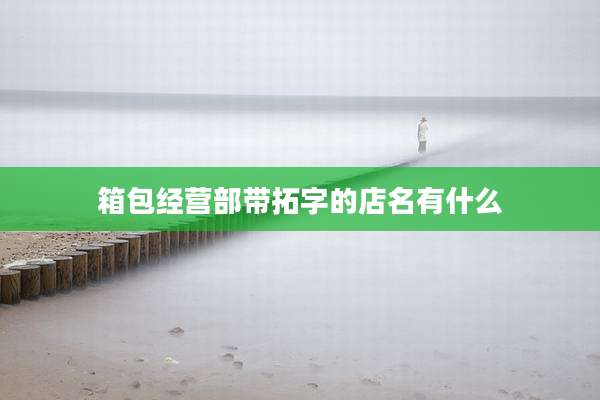 箱包经营部带拓字的店名有什么