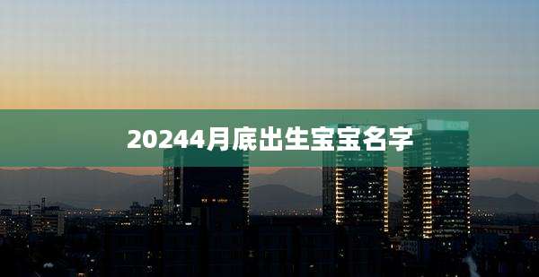 20244月底出生宝宝名字