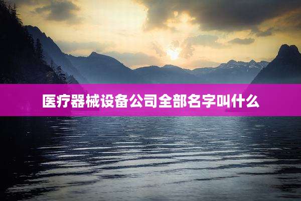 医疗器械设备公司全部名字叫什么