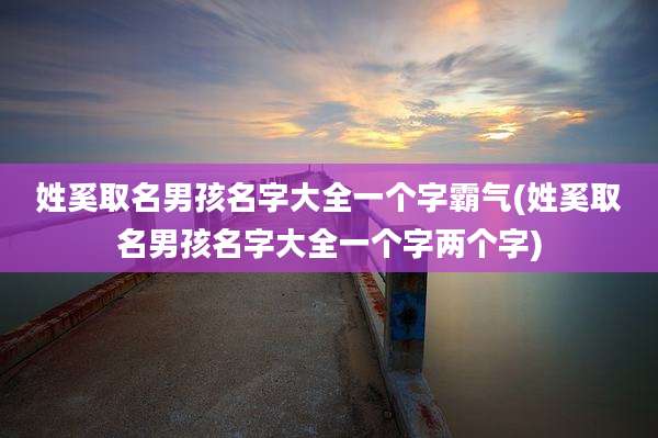 姓奚取名男孩名字大全一个字霸气(姓奚取名男孩名字大全一个字两个字)