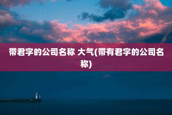 带君字的公司名称 大气(带有君字的公司名称)
