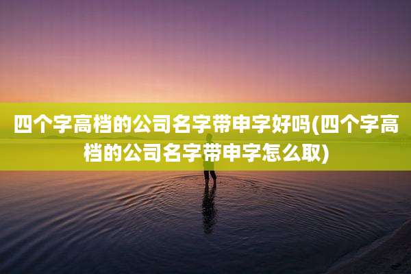 四个字高档的公司名字带申字好吗(四个字高档的公司名字带申字怎么取)