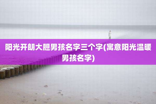 阳光开朗大胆男孩名字三个字(寓意阳光温暖男孩名字)