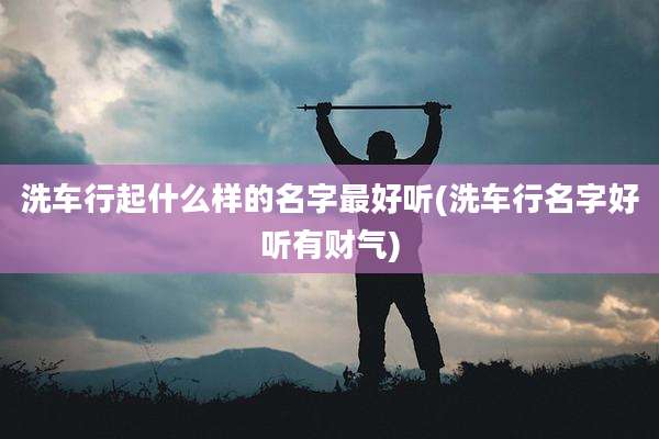 洗车行起什么样的名字最好听(洗车行名字好听有财气)