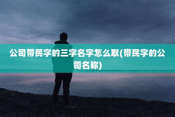 公司带民字的三字名字怎么取(带民字的公司名称)