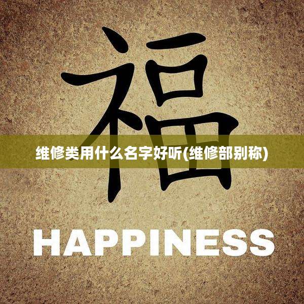 维修类用什么名字好听(维修部别称)