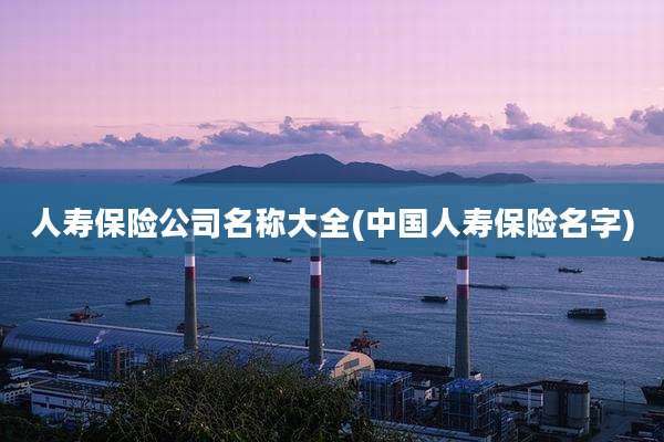 人寿保险公司名称大全(中国人寿保险名字)