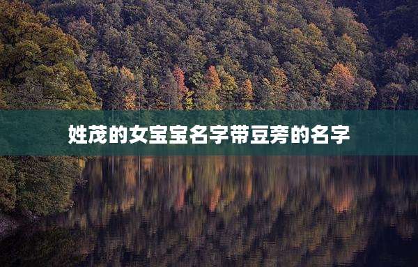 姓茂的女宝宝名字带豆旁的名字