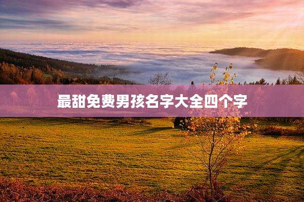 最甜免费男孩名字大全四个字