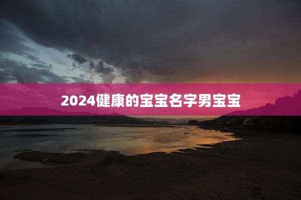 2024健康的宝宝名字男宝宝