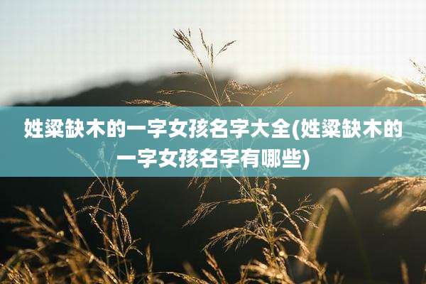 姓粱缺木的一字女孩名字大全(姓粱缺木的一字女孩名字有哪些)