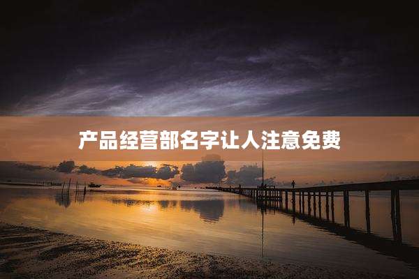 产品经营部名字让人注意免费