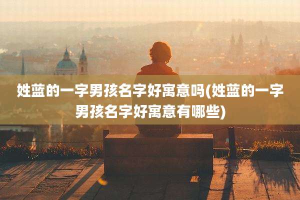 姓蓝的一字男孩名字好寓意吗(姓蓝的一字男孩名字好寓意有哪些)