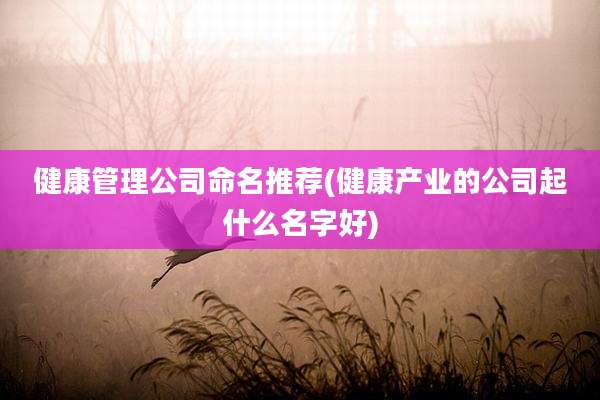 健康管理公司命名推荐(健康产业的公司起什么名字好)