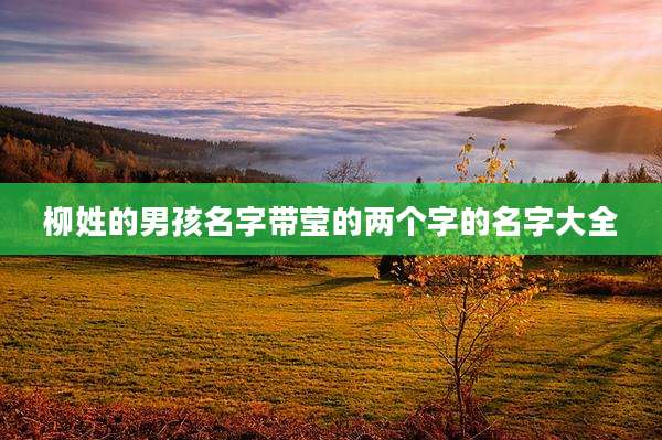 柳姓的男孩名字带莹的两个字的名字大全