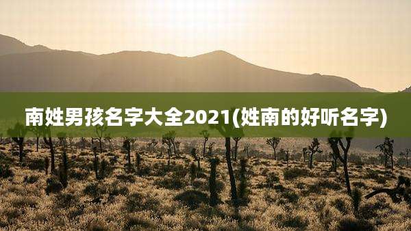 南姓男孩名字大全2021(姓南的好听名字)