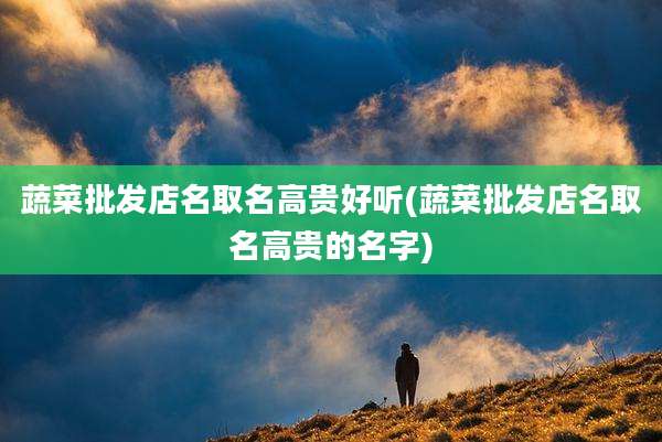 蔬菜批发店名取名高贵好听(蔬菜批发店名取名高贵的名字)