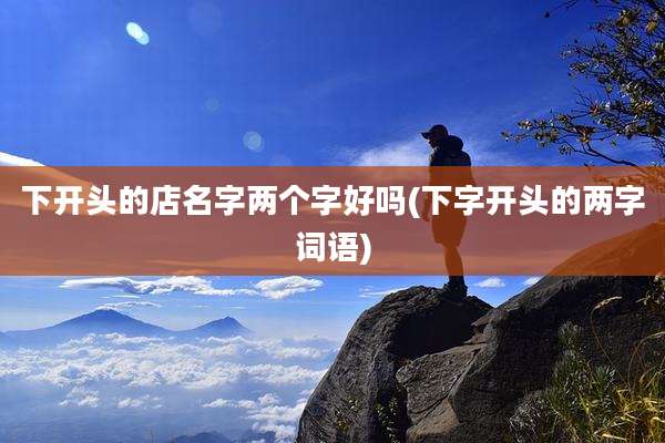 下开头的店名字两个字好吗(下字开头的两字词语)