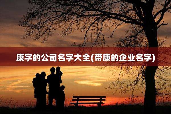 康字的公司名字大全(带康的企业名字)