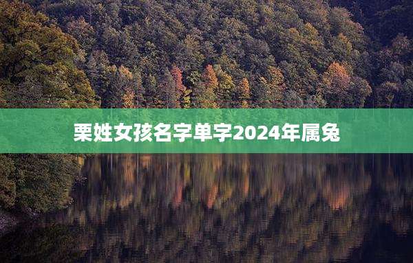 栗姓女孩名字单字2024年属兔