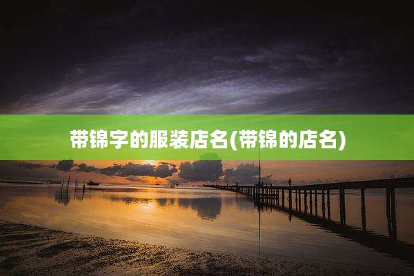 带锦字的服装店名(带锦的店名)