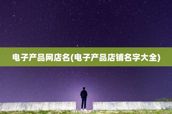 电子产品网店名(电子产品店铺名字大全)