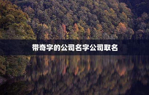 带奇字的公司名字公司取名