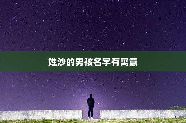 姓沙的男孩名字有寓意