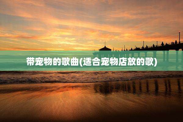 带宠物的歌曲(适合宠物店放的歌)