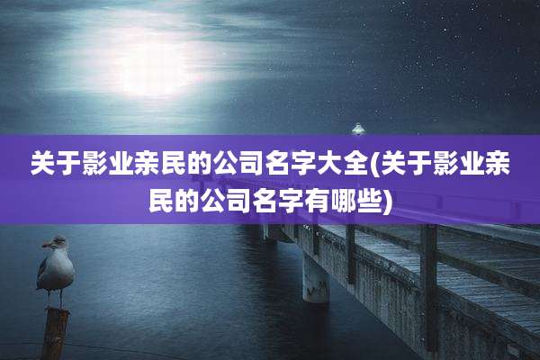 关于影业亲民的公司名字大全(关于影业亲民的公司名字有哪些)