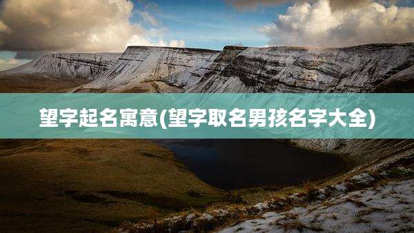 望字起名寓意(望字取名男孩名字大全)