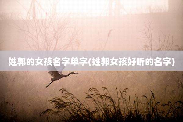 姓郭的女孩名字单字(姓郭女孩好听的名字)