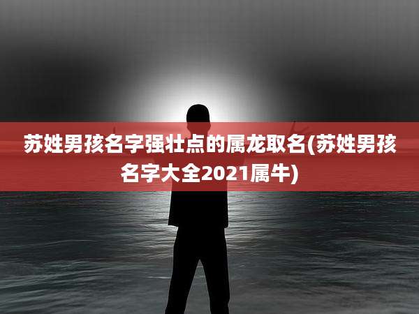 苏姓男孩名字强壮点的属龙取名(苏姓男孩名字大全2021属牛)