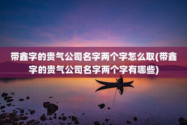 带鑫字的贵气公司名字两个字怎么取(带鑫字的贵气公司名字两个字有哪些)