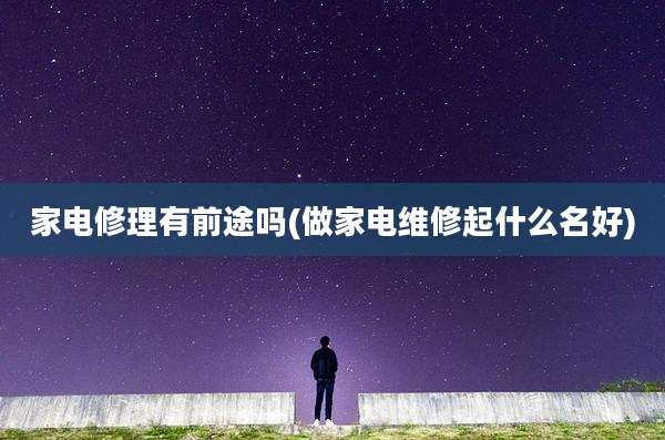 家电修理有前途吗(做家电维修起什么名好)