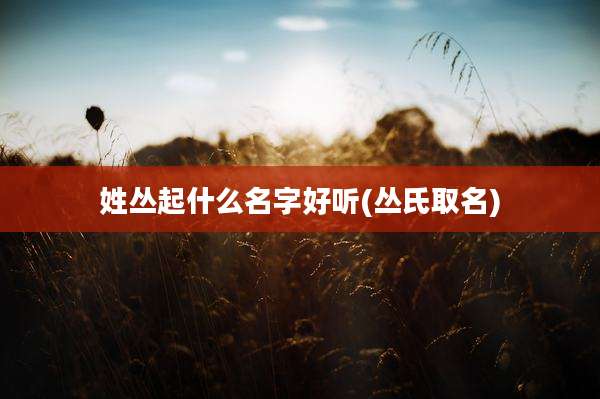 姓丛起什么名字好听(丛氏取名)