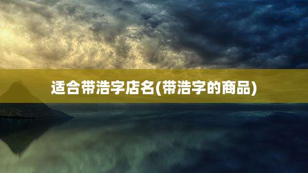 适合带浩字店名(带浩字的商品)