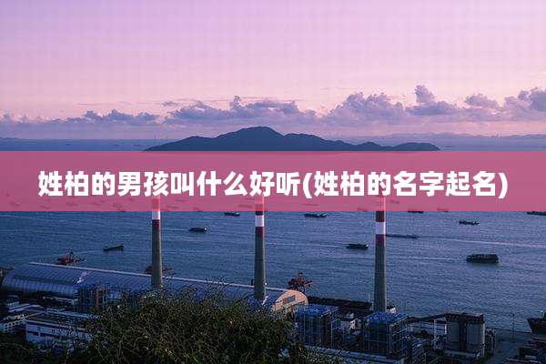 姓柏的男孩叫什么好听(姓柏的名字起名)