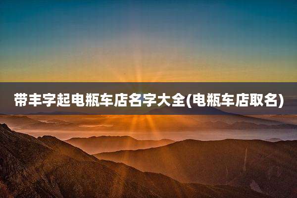 带丰字起电瓶车店名字大全(电瓶车店取名)