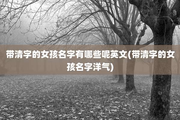 带清字的女孩名字有哪些呢英文(带清字的女孩名字洋气)