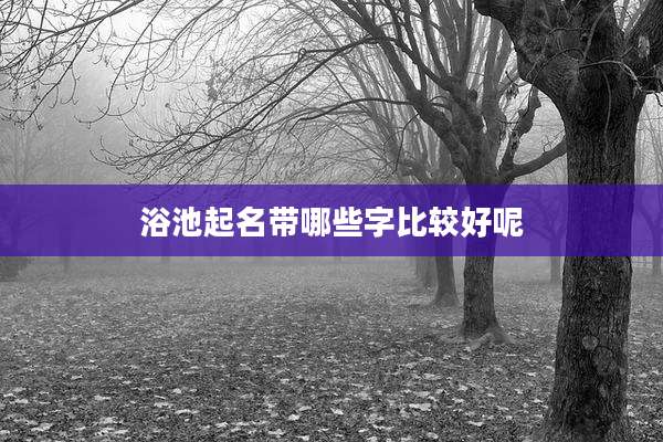 浴池起名带哪些字比较好呢