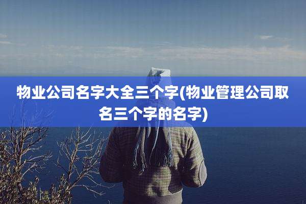 物业公司名字大全三个字(物业管理公司取名三个字的名字)